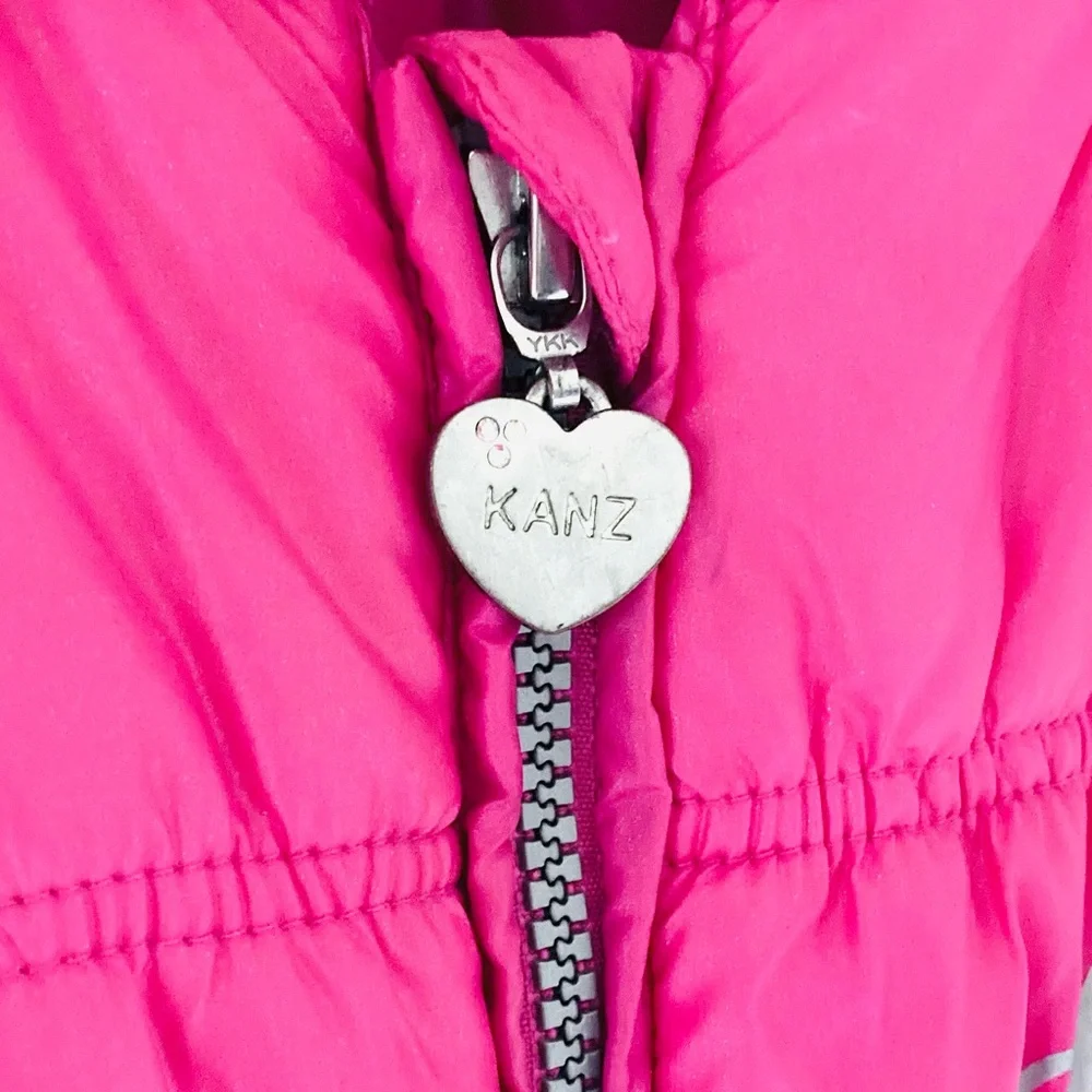 Kanz Fuchsia Puffer Vest with Heart Zipper